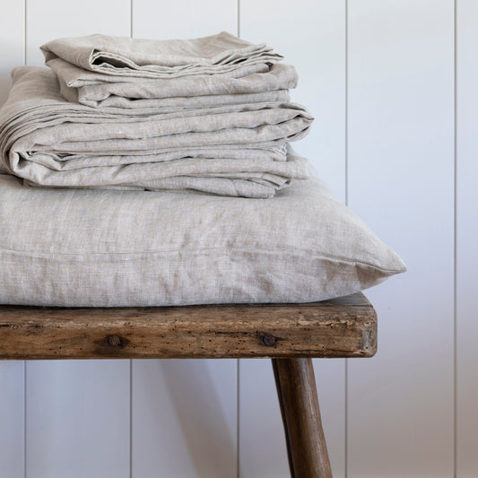 Natural European Linen Duvet Cover - Melange