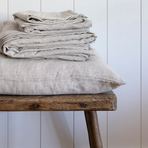 Natural European Linen Duvet Cover - Melange