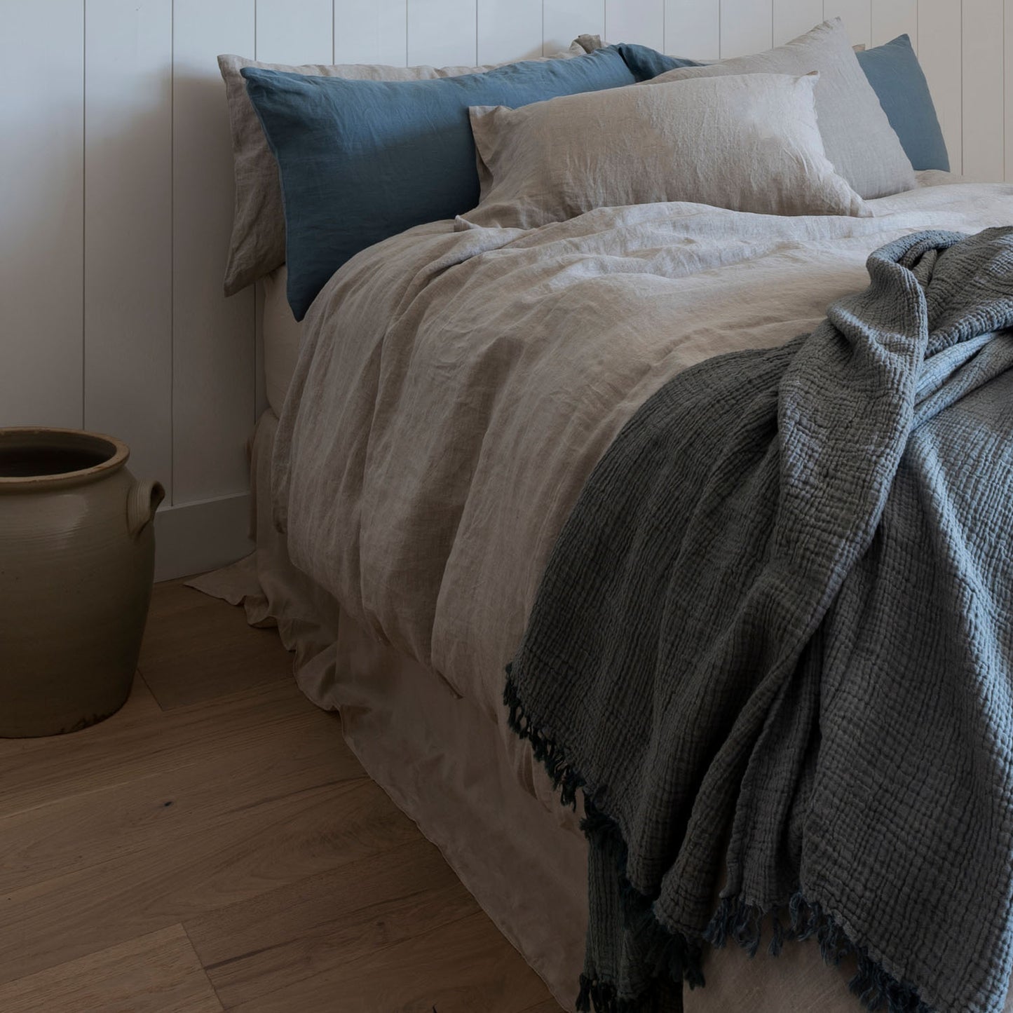 Natural European Linen Duvet Cover - Canvas
