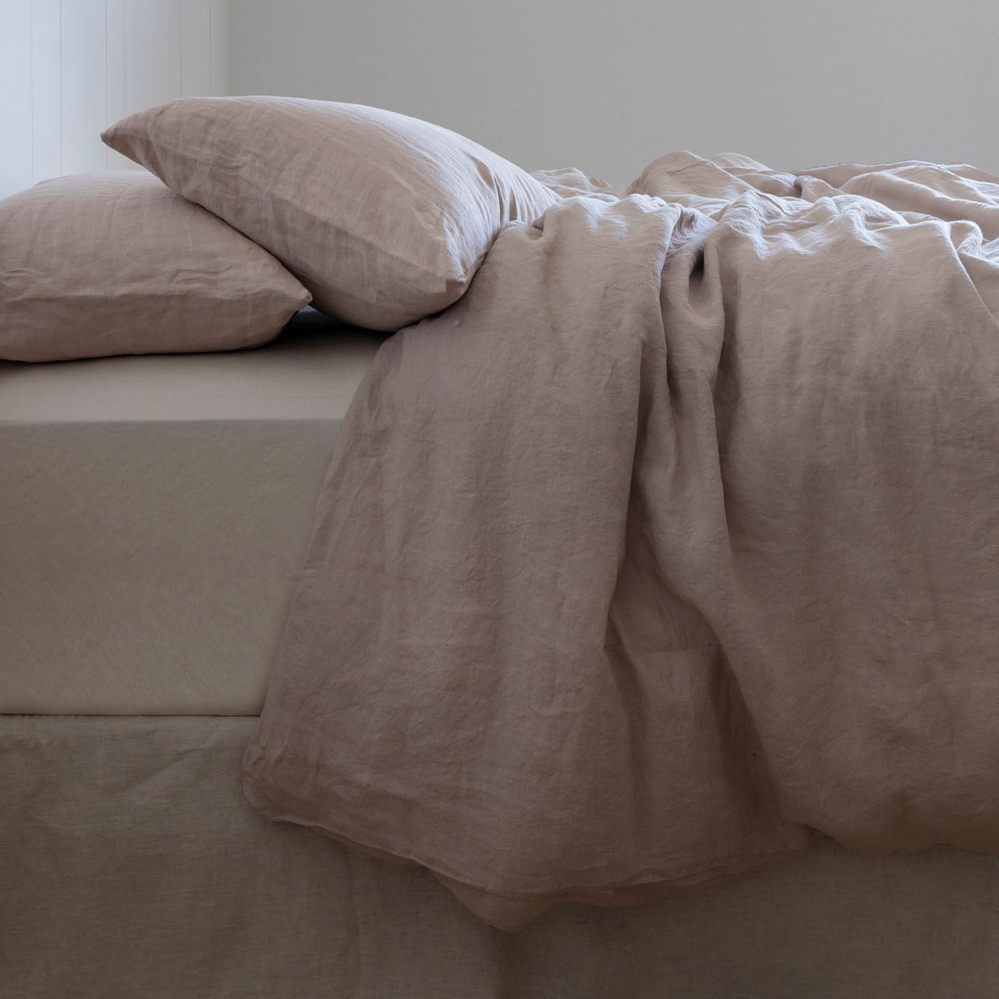 Natural European Linen Duvet Cover - Truffle