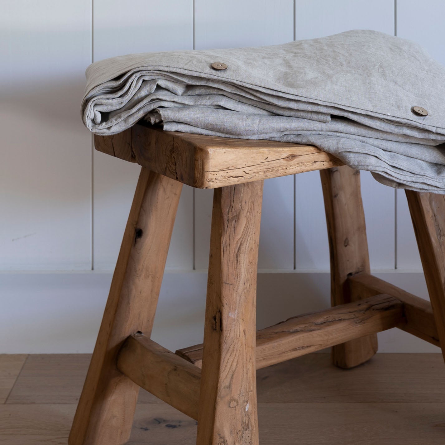 Natural European Linen Duvet Cover - Melange