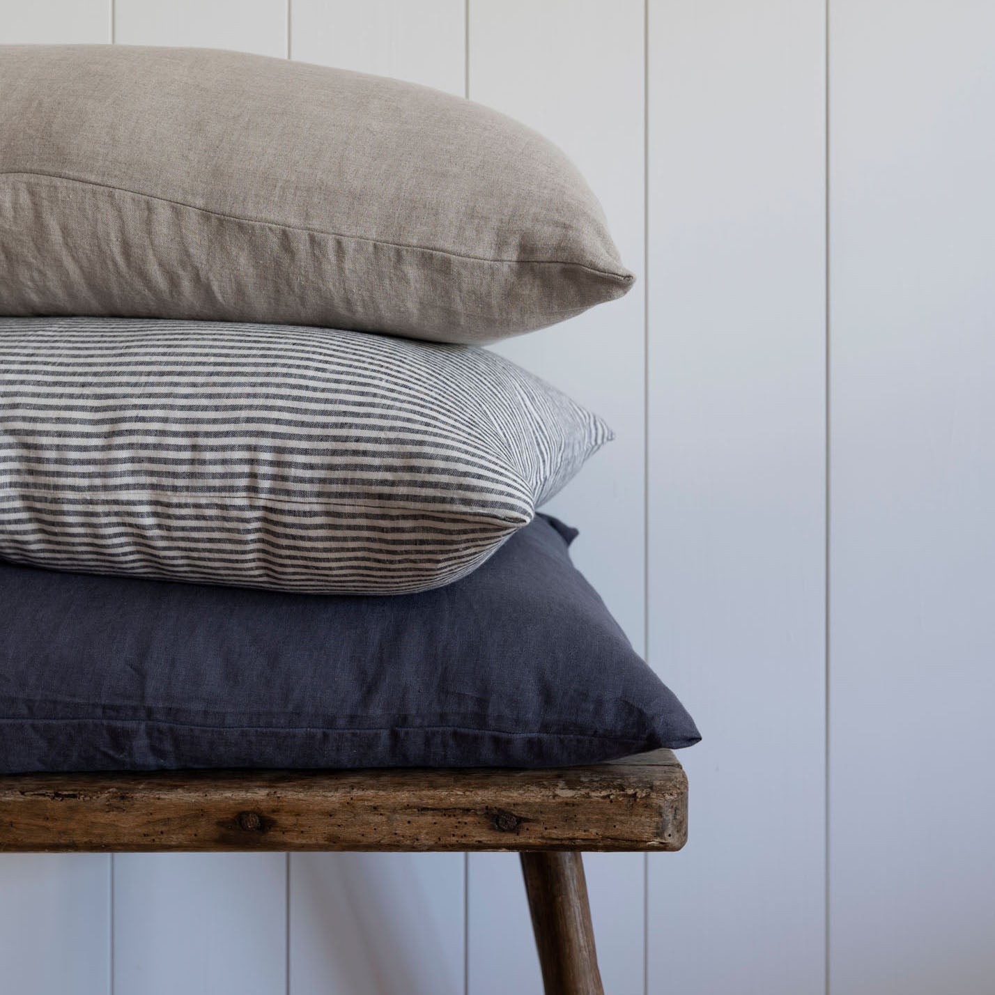 Natural European Linen Pillowcase - Midnight