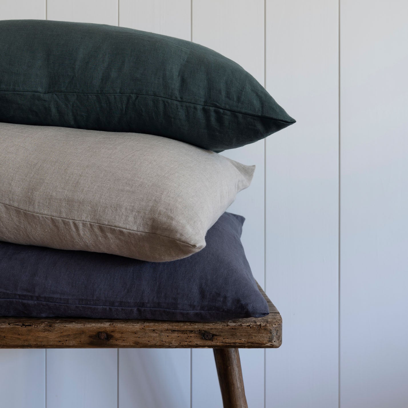 Natural European Linen Pillowcase - Midnight