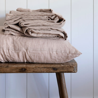 Natural European Linen Duvet Cover - Truffle