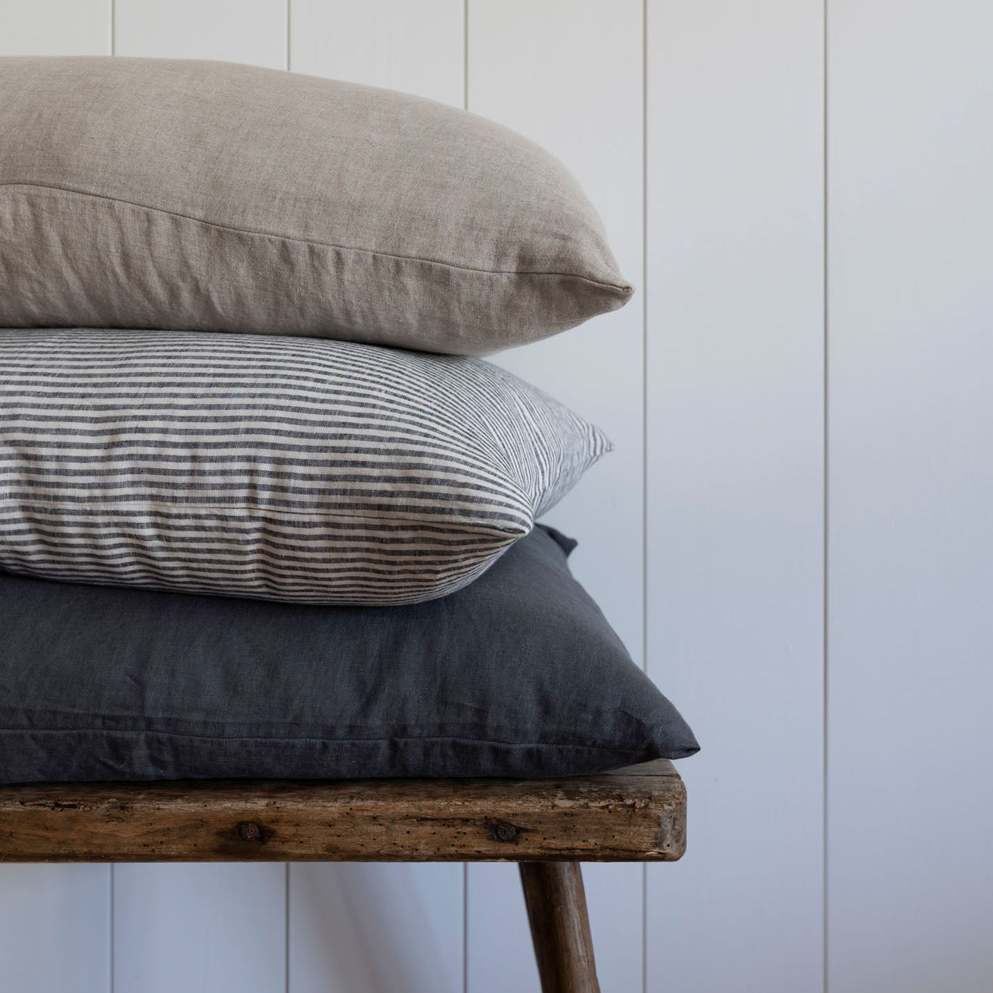 Natural European Linen Pillowcase - Storm [Made to Order Color]