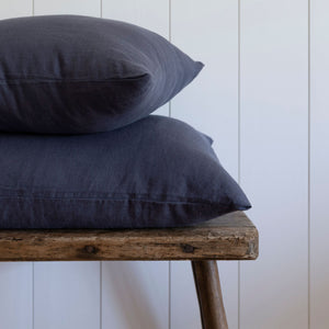 Natural European Linen Pillowcase - Midnight