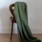 Linen Waffle Throw Blanket - Moss