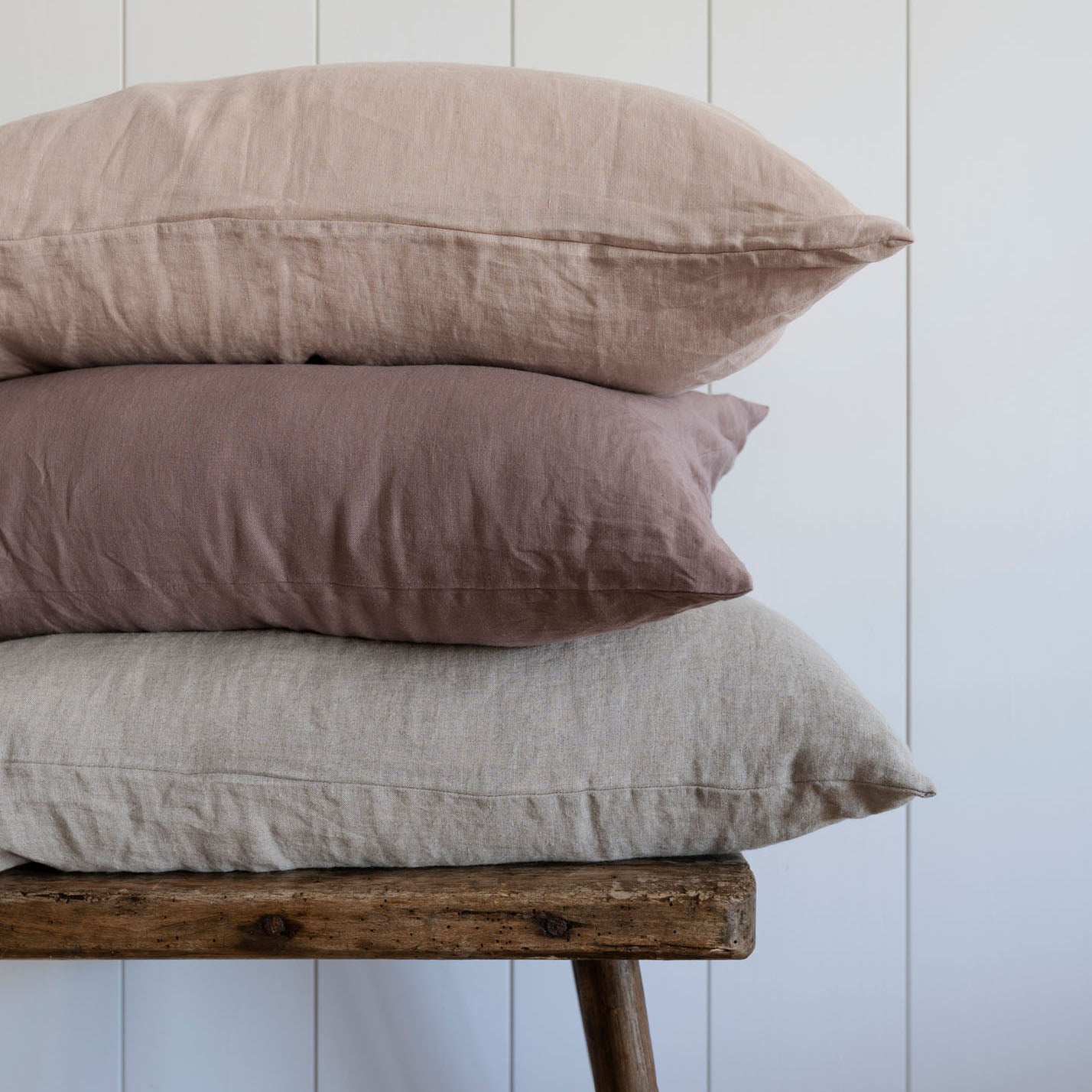 Natural European Linen Pillowcase - Truffle