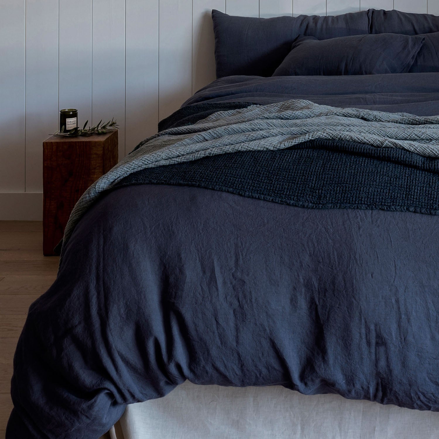 bed linen duvet cover bedding midnight blue siderbar-key-image