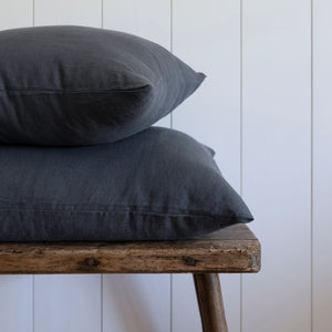 Natural European Linen Pillowcase - Storm [Made to Order Color]