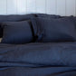 Natural European Linen Pillowcase - Midnight