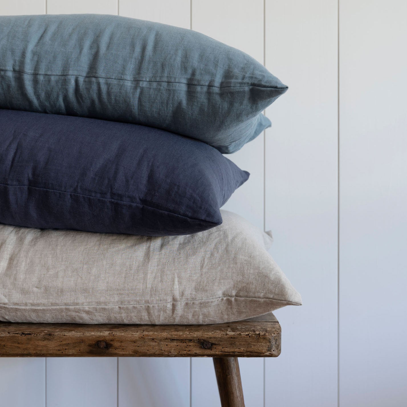 Natural European Linen Pillowcase - Midnight