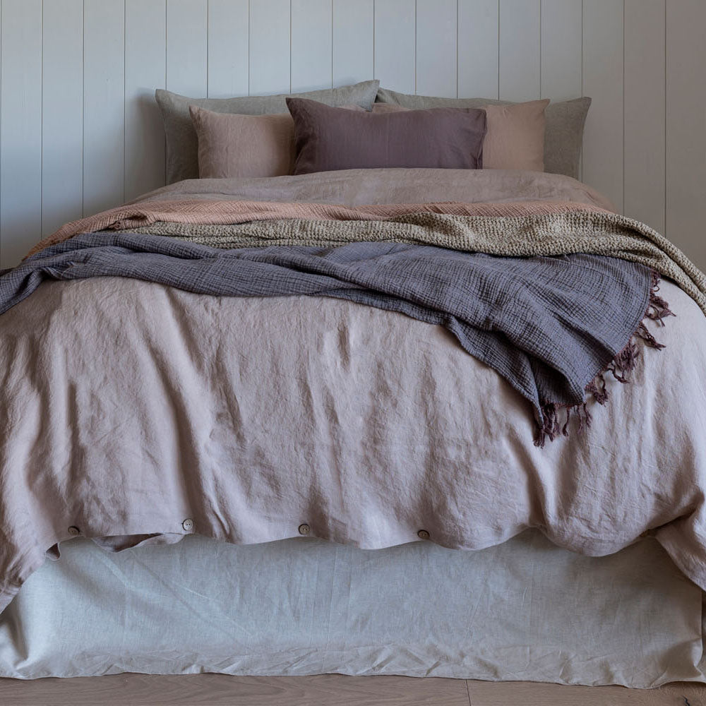 Natural European Linen Duvet Cover - Truffle