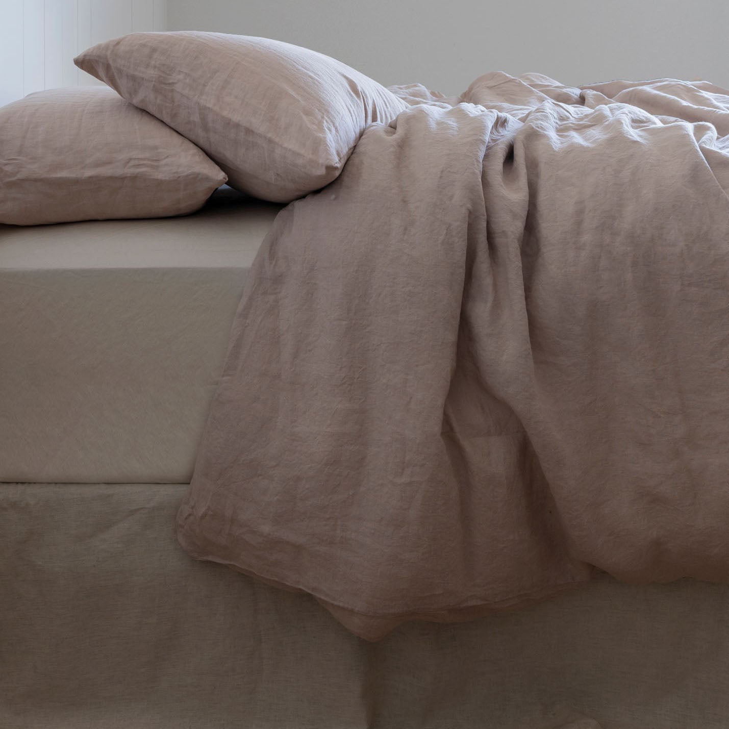 Natural European Linen Pillowcase - Truffle