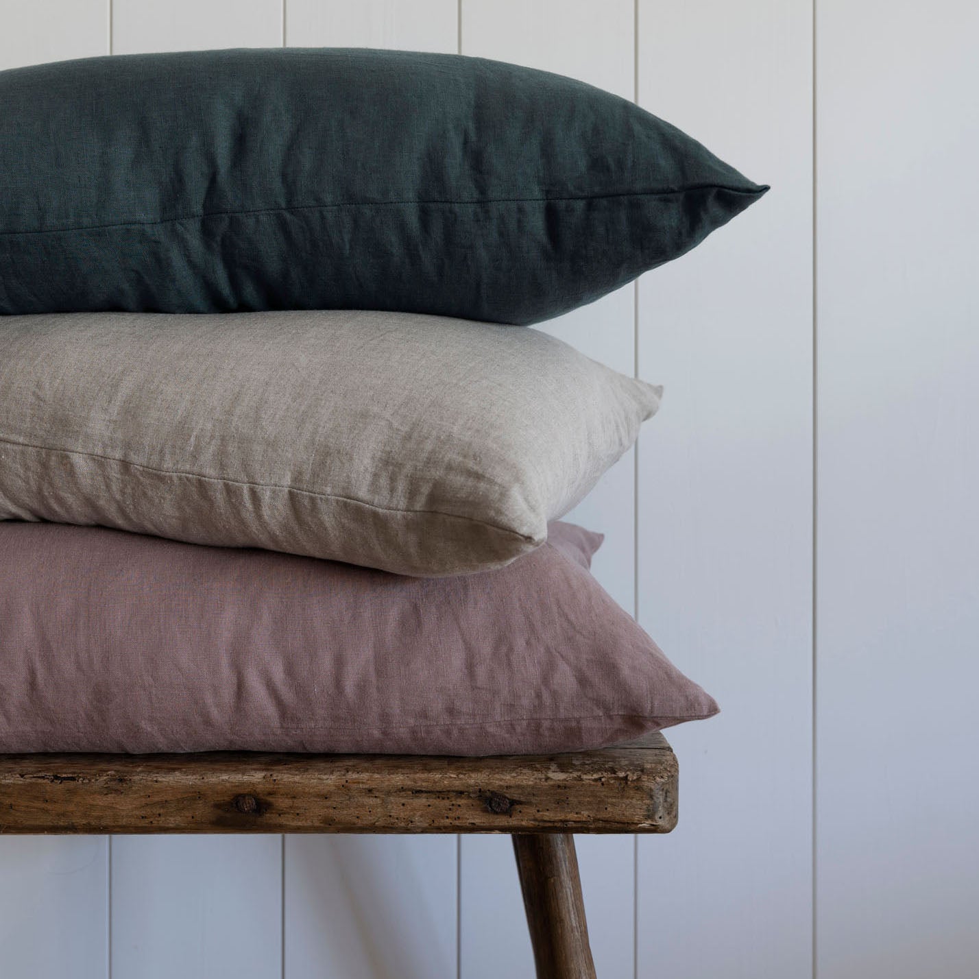 Natural European Linen Pillowcase - Wood Rose [Made to Order Color]