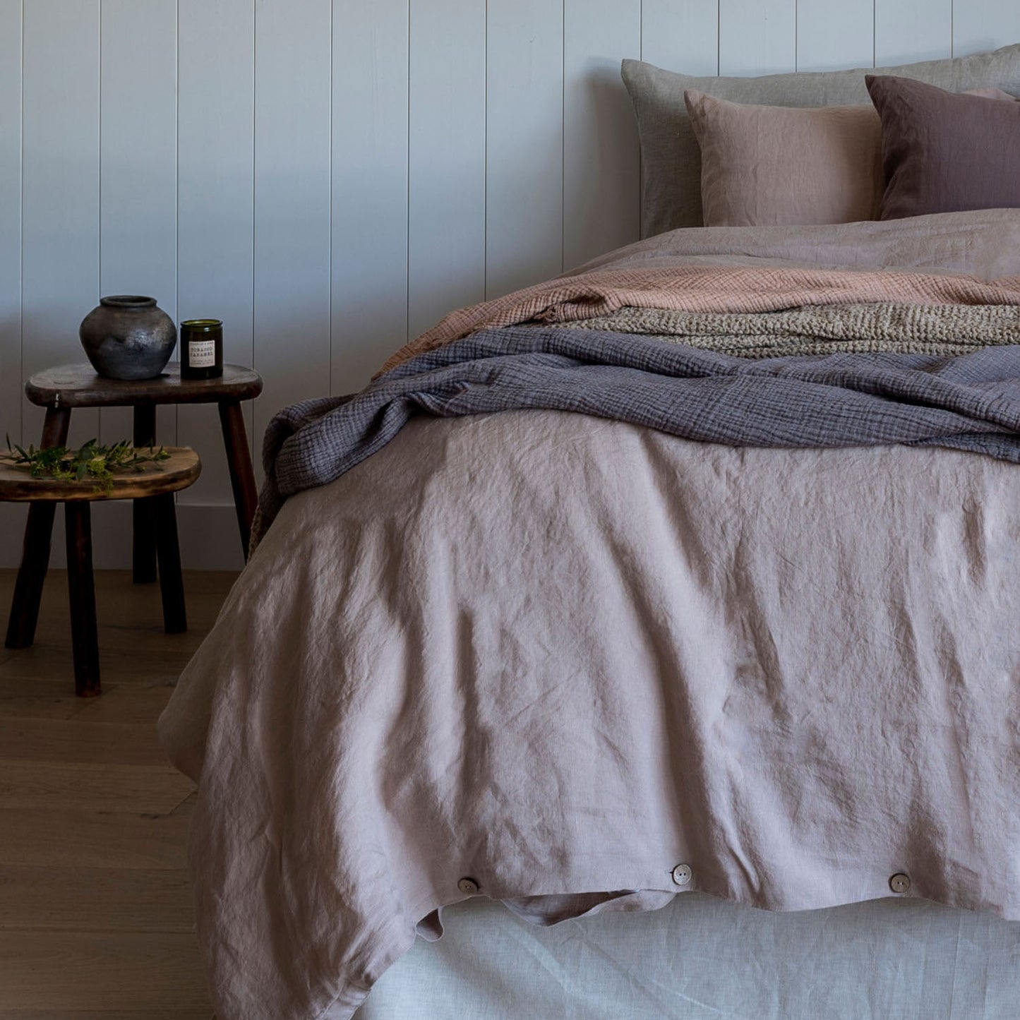 Natural European Linen Duvet Cover - Truffle